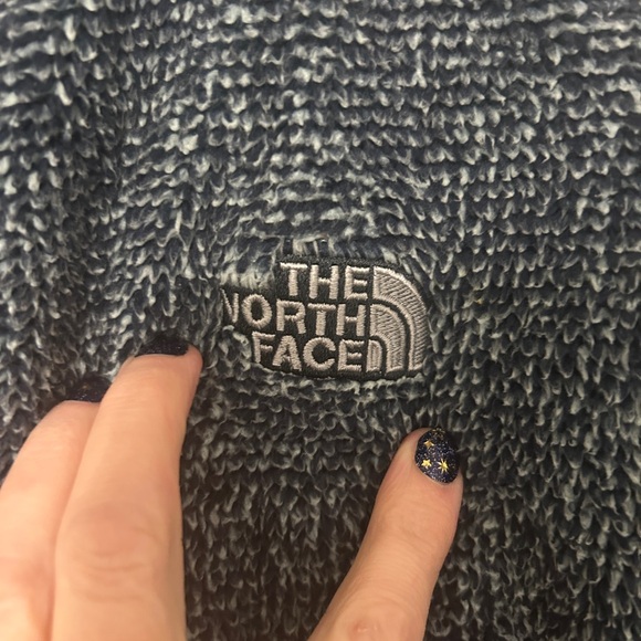 The North Face Womens Full Zip Shady Blue Marled Sherpa Fleece Jacket Size LG - Picture 2 of 15
